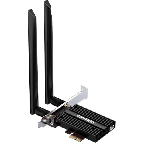 2400Mbps Dual Band Wireless Desktop PCIe 2.4G/5.8Ghz Bluetooth 5.1 PCI Express WiFi Adapter