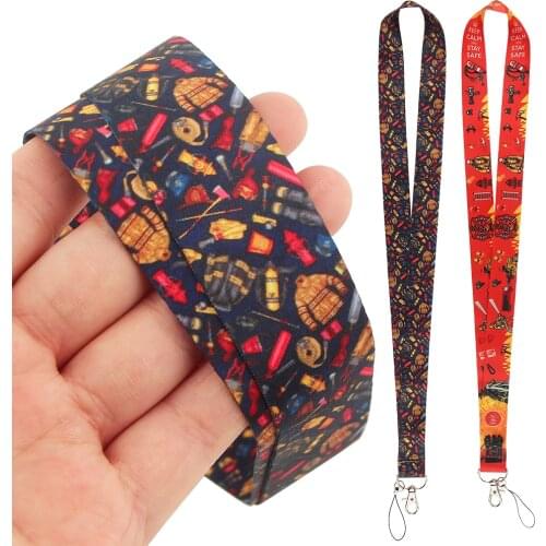 DZ1617 Firefighter Neck Straps lanyard Car Keychain ID Card Pass Gym Mobile Phone Key Ring Badge Holder Jewelry Creativity Gifts