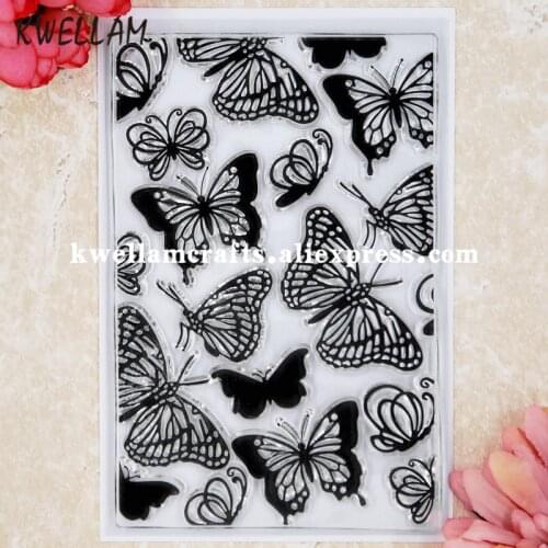 Butterfly Background Scrapbook DIY photo cards rubber stamp clear stamp transparent stamp 9.5x14.4cm KW8050436
