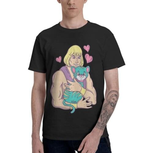 He-Mans Cat T Shirt Men Short Sleeve 100% Cotton T-shirts He-Man And The Masters Of The Universe Tee Tops Streetwear Tshirts