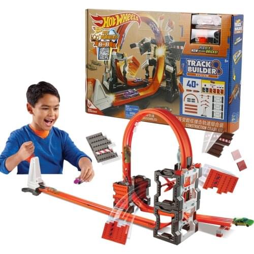 Hotwheels Track Builder System Construction Crash Kit Straight Acceleration Car Toy Educational Building Hot Wheels Model Gift