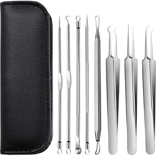 Stainless Steel Facial Acne Blackhead Remover Needles Extractor Pimple Blemish Comedone Removal Kit Double Head Face Care Tool