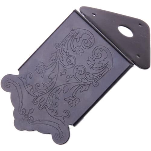 Quality REPLACEMENT Black Zinc Alloy Tailpiece With Cover For Mandolin GUITAR