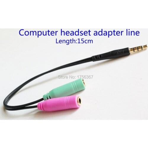 Computer headset adapter line cable 3.5 mm to 2x3.5 mm Computer(Mobile phone) to Computer headset.Mobile phone headset adapter