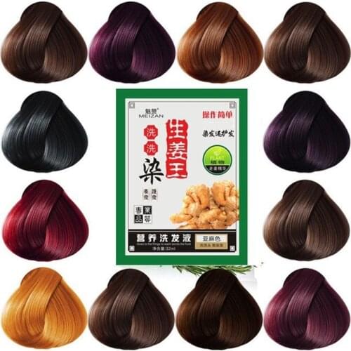 Hair dye popular linen black color non-stick scalp no irritation pure plant dyeing cream hair care for dry and damaged hair