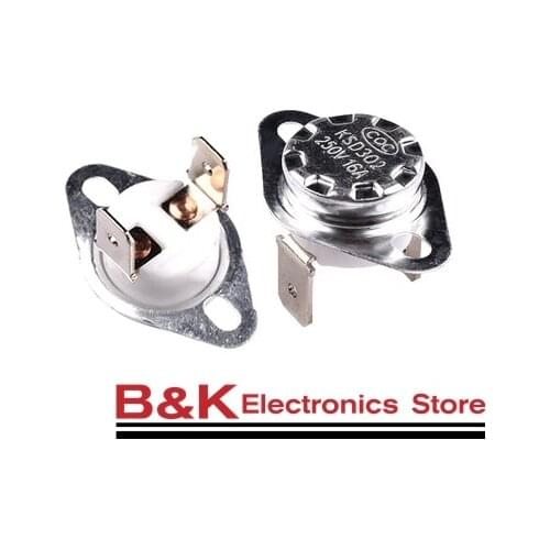 KSD302 16A 250V 40-130 degree Ceramic KSD301 Normally Closed Temperature Switch Thermostat 45 55 60 65 70 75 80 85
