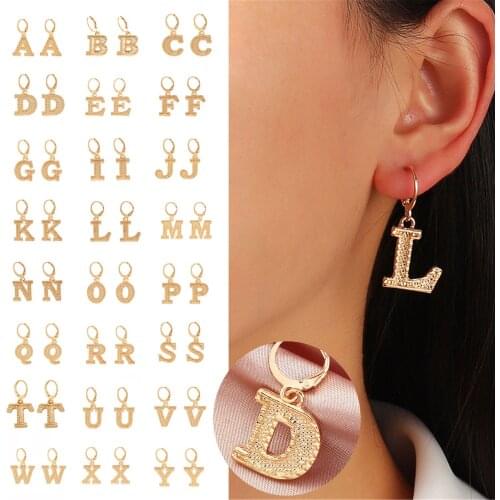 Fashion Earrings For Women 2020 Trend Statement Earring Metal Geometric Alloy Letter Concave Kolczyki Damskie Kolczyki pozłacane
