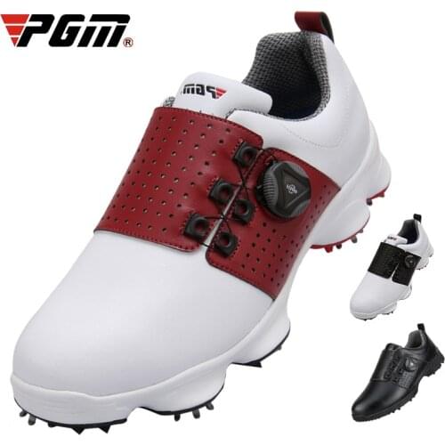 Men Golf Shoes Breathable Leather Waterproof Shoes Anti-Skid Spikes Nail Sport Sneaker Wearable Good Grip Resistant Golf Shoes