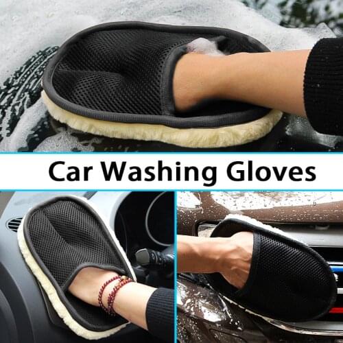 Microfiber Wool Soft Auto Car Washing Glove Cleaning Car Cleaning glove Motorcycle Washer Care Car paint Wash care tools