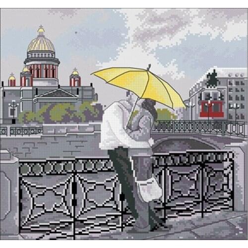 Couple by the river Counted Cross Stitch 11CT 14CT 18CT DIY Chinese Cross Stitch Kits Embroidery Needlework Sets