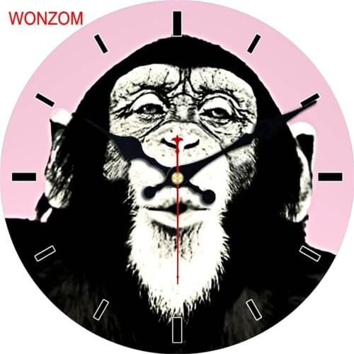WONZOM Gorilla Wall Clock Animal Design Fish Relogio De Parede Bird Large Silent For Living Room Saat Home Decoration Watch Wall