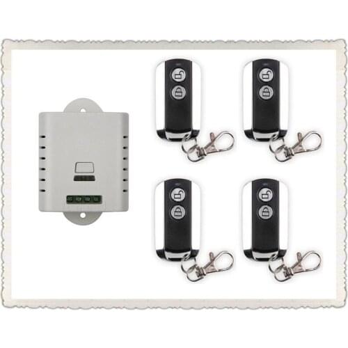 New AC85V 110V 120V 220V 250V 1CH Wireless Remote Control Switch System 1pcs Receiver & 4pcs 2 Keys metal waterproof Remote