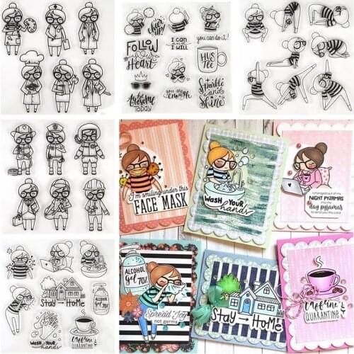 Glasses Girls Quiet Sexy Lively Womens Transparent Clear Silicone Stamp DIY Scrapbooking Photo Album Cards Make Handcrafts