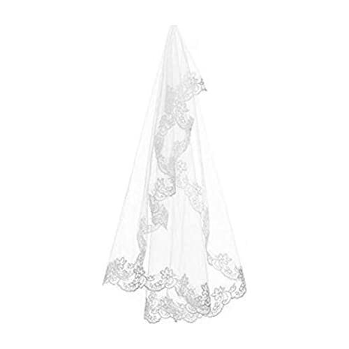One Layer White and Ivory Lace Edge Bridal Veils Wedding Accessories 2023