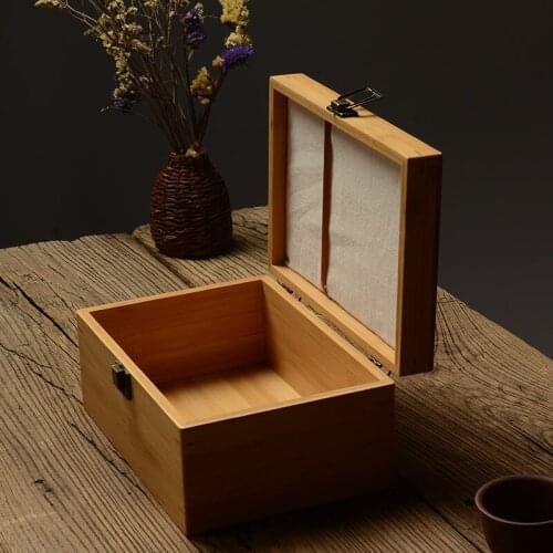 Original Bamboo Storage Case The Inside Can be Removed Life Used Gift Box For Cup Empty Jewelry Women Case B022