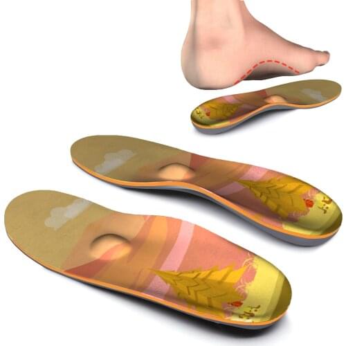 Orange Landscape Orthopedic High Arch Support Insole, High-stretch Cotton Material Memory Foam For Flat Feet IFITNA