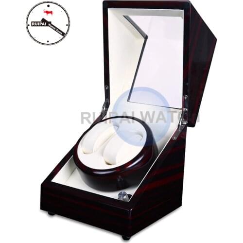 2+0 Wooden Paiting High Light Ivory Leather lining Watch Winder, 2 Borders 5 Modes Watch Winder