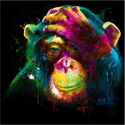 Full Diamond Painting Cross Stitch Round Diamond Mosaic Craft Diamond Embroidery 5D Diy Needlework Color Monkey Home Paintings