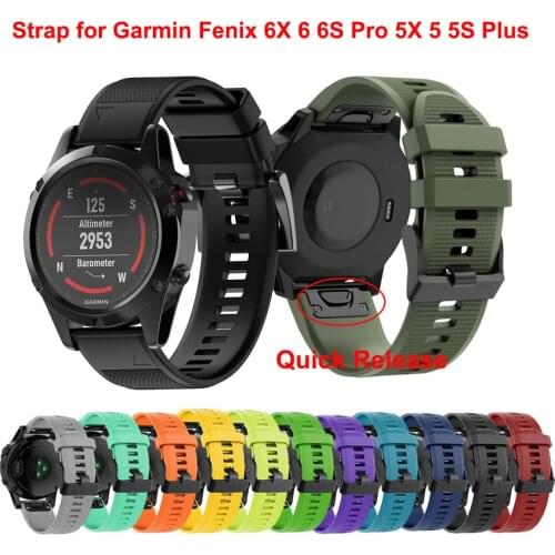 26 22mm Smart Watchband for Garmin Fenix 5X 5 5S Plus 3 3HR 6 6S 6X Pro 20mm Quick Release Silicone Easy fit Wrist Band Straps