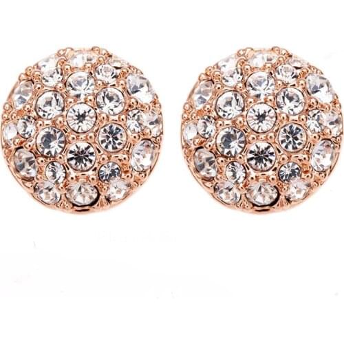 MOONROCY Rose Gold Color Crystal Earrings Clip Cubic Zirconia Colourful for Women No Hole Wedding Earrings Gift Dropshipping