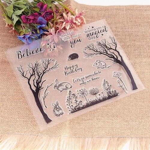 21.5*17.5CM Dead tree Transparent Clear Stamps / Silicone Seals Roller Stamp for DIY scrapbooking photo album/Card Making