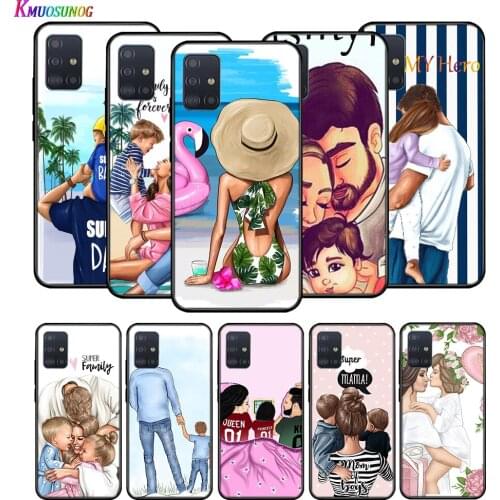 Silicone Soft Cover Hot Dad Mom Baby Girl for Huawei P40 P30 P20 Lite E Pro P Smart Z Plus 2019 P10 P9 Lite Phone Case