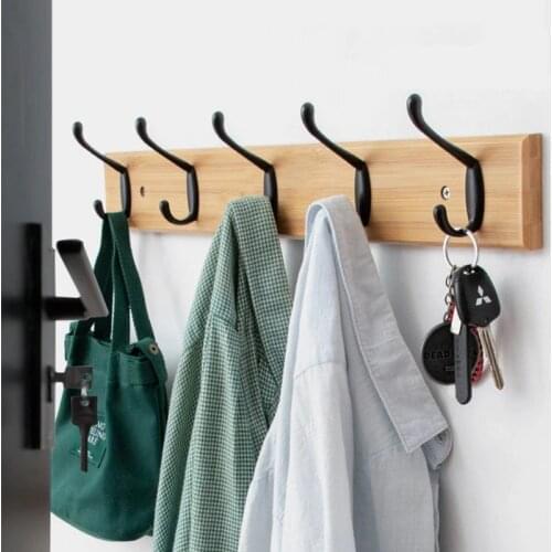 Nordic Fashion Home Decor Coat Hook Double Hooks Hallway Bedroom Door Hat Clothes Rack Hanger Kitchen Toilet Wall Brack Hook