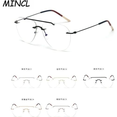 Fashion Pilot Sunglasses Women 2019 Luxury Frameless Sun Glasses Men Shades UV400 Ladies clear lens Sunglasses FML