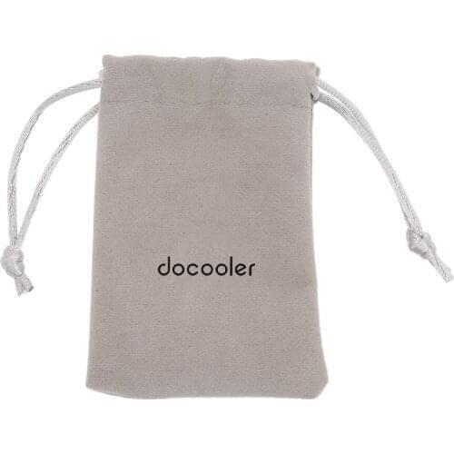 Docooler Headphones Storage Bag Travel Carrying Bag Small Drawstring Flocked Protection Pouch 10*7CM Grey