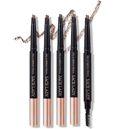 Dark Grey Eyebrow Pencil Rotatable Design with Brush Long Lasting Ultra Waterproof Eye Brow Tint Brows Make Up