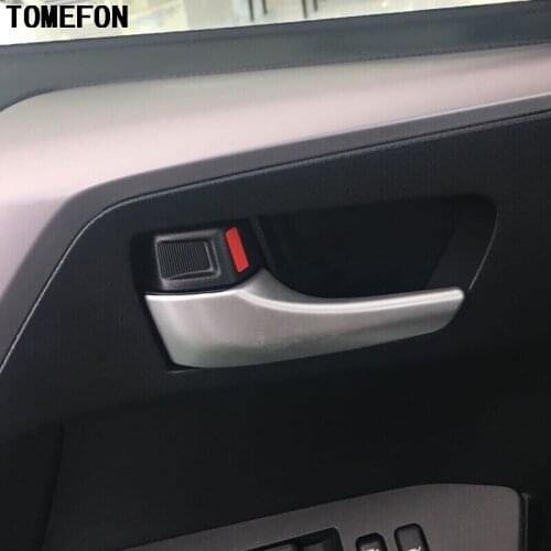 TOMEFON ABS Matte Plastic Inner Interior Door Handle Cover Auto Accessories 4pcs Car Styling For Toyota RAV4 RAV 4 2016