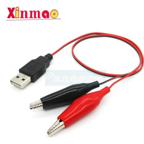 USB adapter power line to alligator clip test line DC5V DC power supply test line clamp line 1A