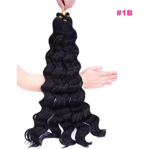 High Temperature Synthetic 12strands/pack Deep Wave Braiding Crochet Braids Blonde Grey Color Bulk Hair Extensions
