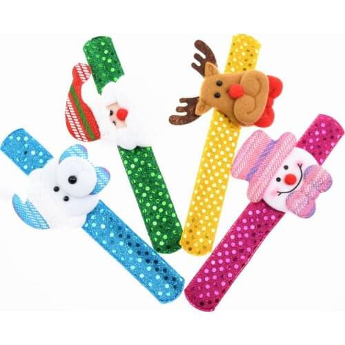 1pc Christmas Clap Circle Paillette Santa Claus Elk Snowman Bear Kids Adult Christmas Party Toy Accessories Xmas Decoration