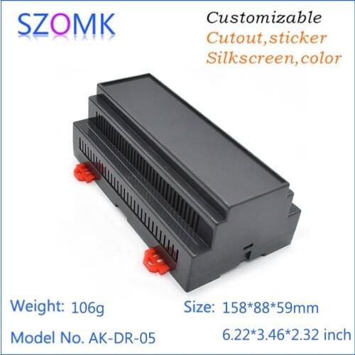 2 pc, hot selling abs plastic box enclosure electronics industrial box 158*88*59mm szomk din rail box wall mount project box