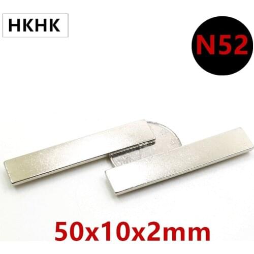 20pcs N52 50mm x 10mm x 2mm Powerful Block Square Magnet Craft Model Rare Earth 50*10*2 Neodymium Permanent Magnet 50x10x2