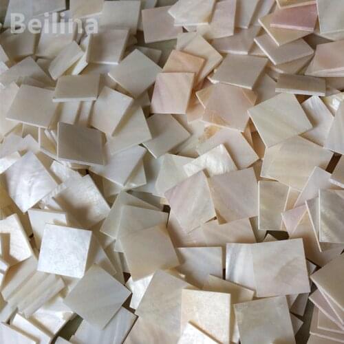 20pcs Natural Freshwater mother of pearl shell mosaic tile DIY accessories and wood inlay carved material Size 20mm /20mm /2mm