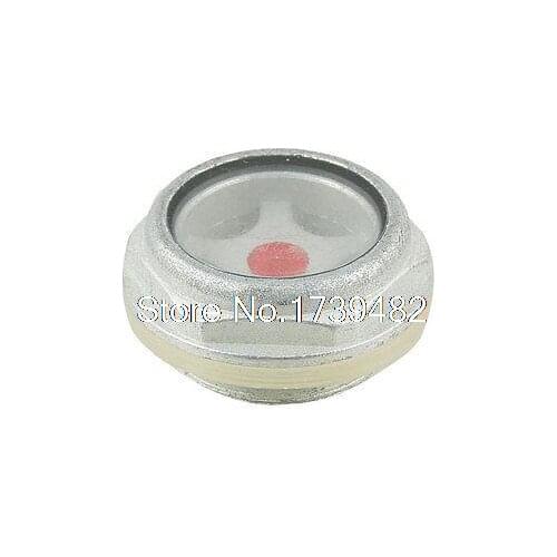 27mm Threaded Metal Case Oil Level Sight Glass Window Silver Tone