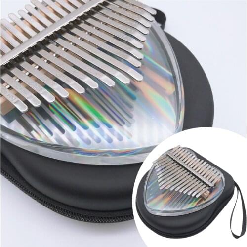 Acrylic Metal Key Kalimba 17 Key Finger Thumb Piano Mbira Tuning Hammer with Waterproof Storage Case for Kids Musical Lover GIft