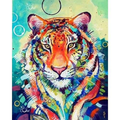 5D DIY Diamond Painting Animals Tiger Cross Stitch Kit Full Drill Square Round Embroidery Mosaic Art Picture of Rhinestones Gift