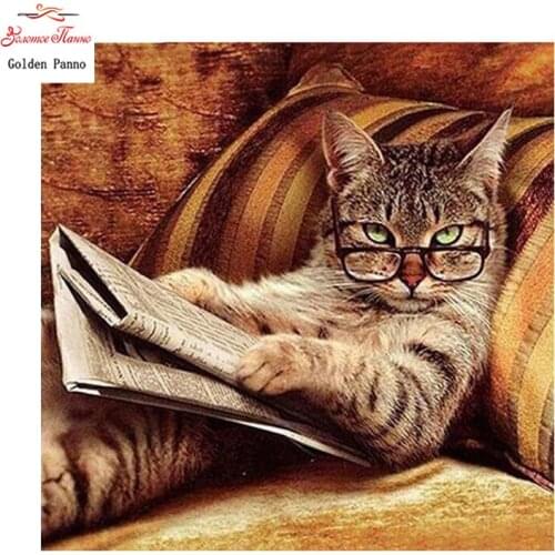 GOLDEN PANNO Diamond Painting Full Square 5D Diy Daimond Embroidery Diamant Mosaic Sale Displasy Broderie Diamant Animal Cat 12