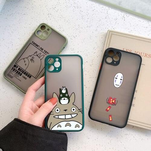 ZUIDID Cartoon Anime Happy Totoro Phone Case For iPhone 12 Pro 11 XS MAX X 7 XR SE 20 8 6s Plus Hard Silicone Cover Matte Fundas