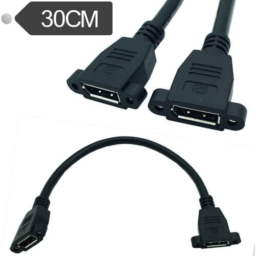 Display Port Female socket panel mount to socket panel mount Female Extension Cable 0.3m