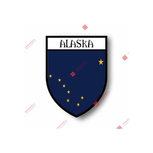 Personality Stickers Decal Souvenir Vinyl Car Shield City Flag World Crest Usa Alaska Car Decal Decoration Laptop