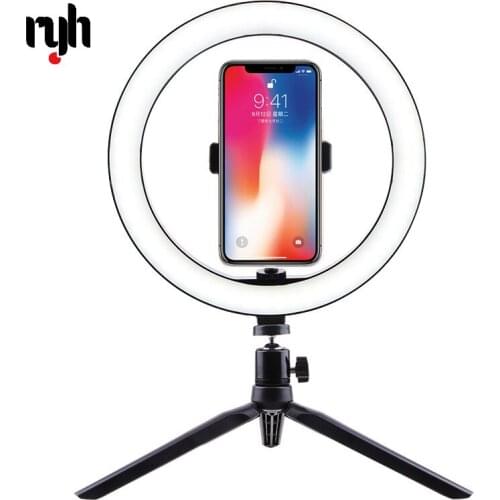 Photography LED Selfie Ring Light 16 26CM Dimmable Camera Phone Ring Lamp 10inch With Table Tripods For Makeup Video Live Studio