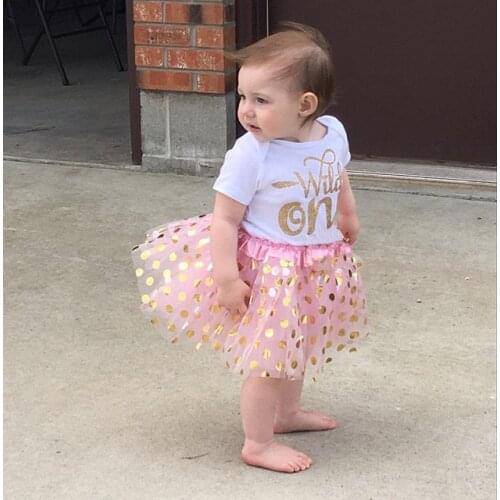 Wild One Wild One First Birthday Pink and Gold First Birthday Outfit One Year Old Outfit Girl First Birthday Clothes Suits Set
