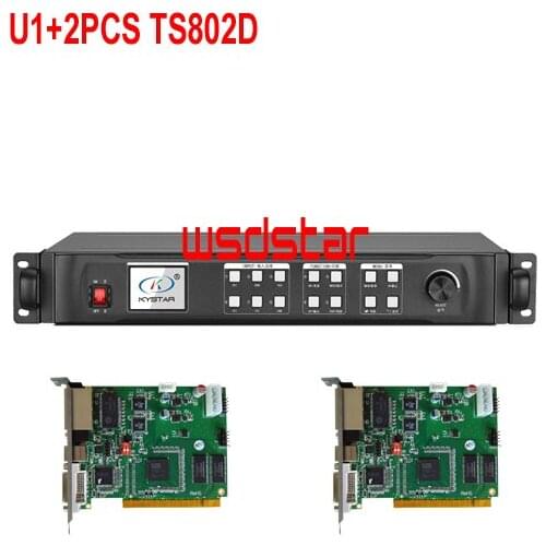 Kystar U1+2PCS TS802D LED Video Processor 1920*1200 1920*1080 DVI/VGA/CVBS LED Video Wall Controller Hot Sales