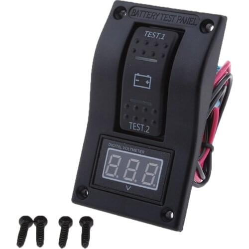 Boat Marine RV Voltmeter LED Dual Battery Test Panel Rocker Switch