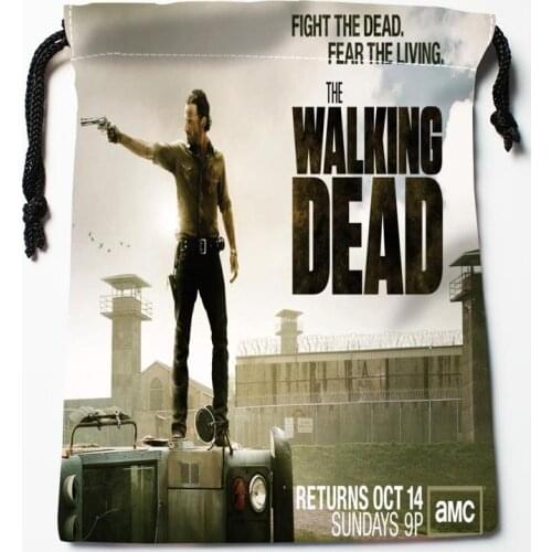 New Arrival Walking Dead Nice Stylish Drawstring Bags Custom Storage Printed Receive Bag Type Bags Storage Bags Size 18X22cm