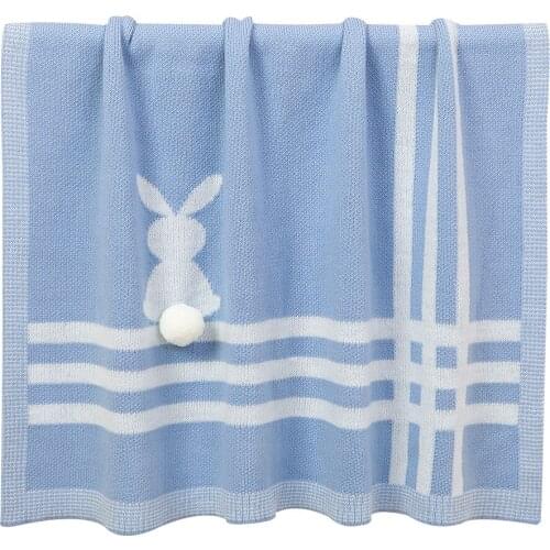 Newborn Blankets for Baby Photography Bebe Accessories Knitted Receiving Swaddle Stroller Bedding Wrap Animal Rabbit Sleeping
